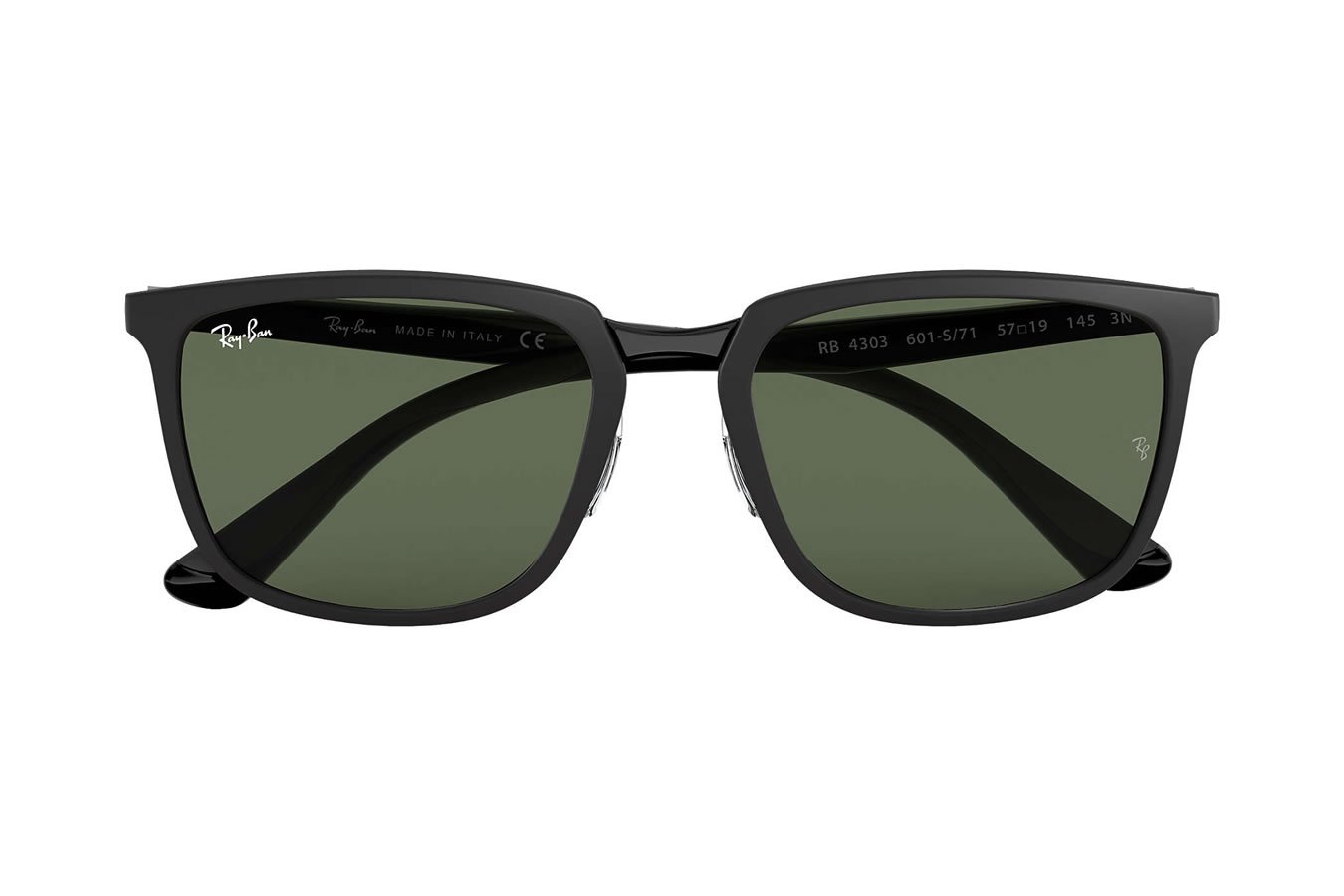 RAY BAN RB4303 with Matte Black Frame and Green Classic Lenses